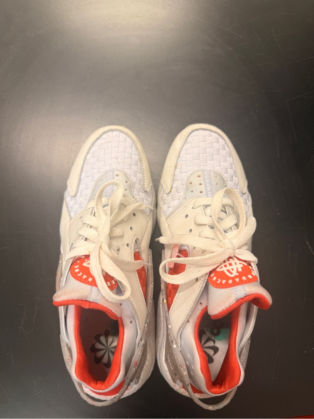 Nike Kids White and Coral Lace-Up Sneakers